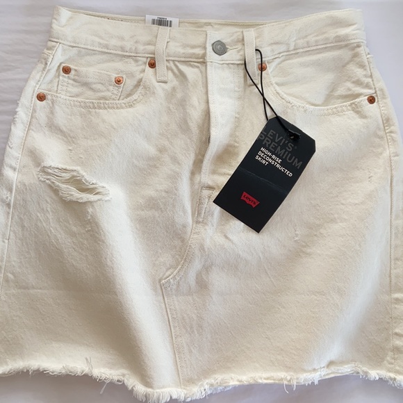 New LEVI'S High Rise Deconstructed mini Skirt - Picture 4 of 10